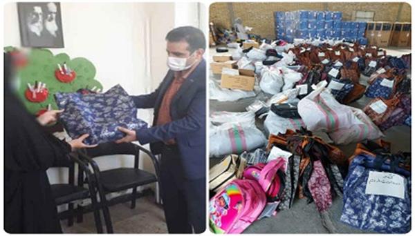 اهدای کیف و لوازم‌التحریر به فرزندان بوتراب در کرمانشاه