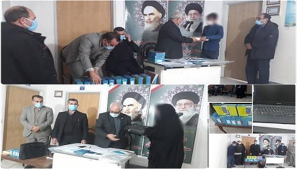 Donation of laptops, tablets and shopping cards to covered families in East Azerbaijan province