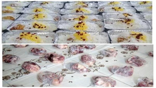 توزیع 90 بسته گوشت قربانی و 100 پرس غذای گرم